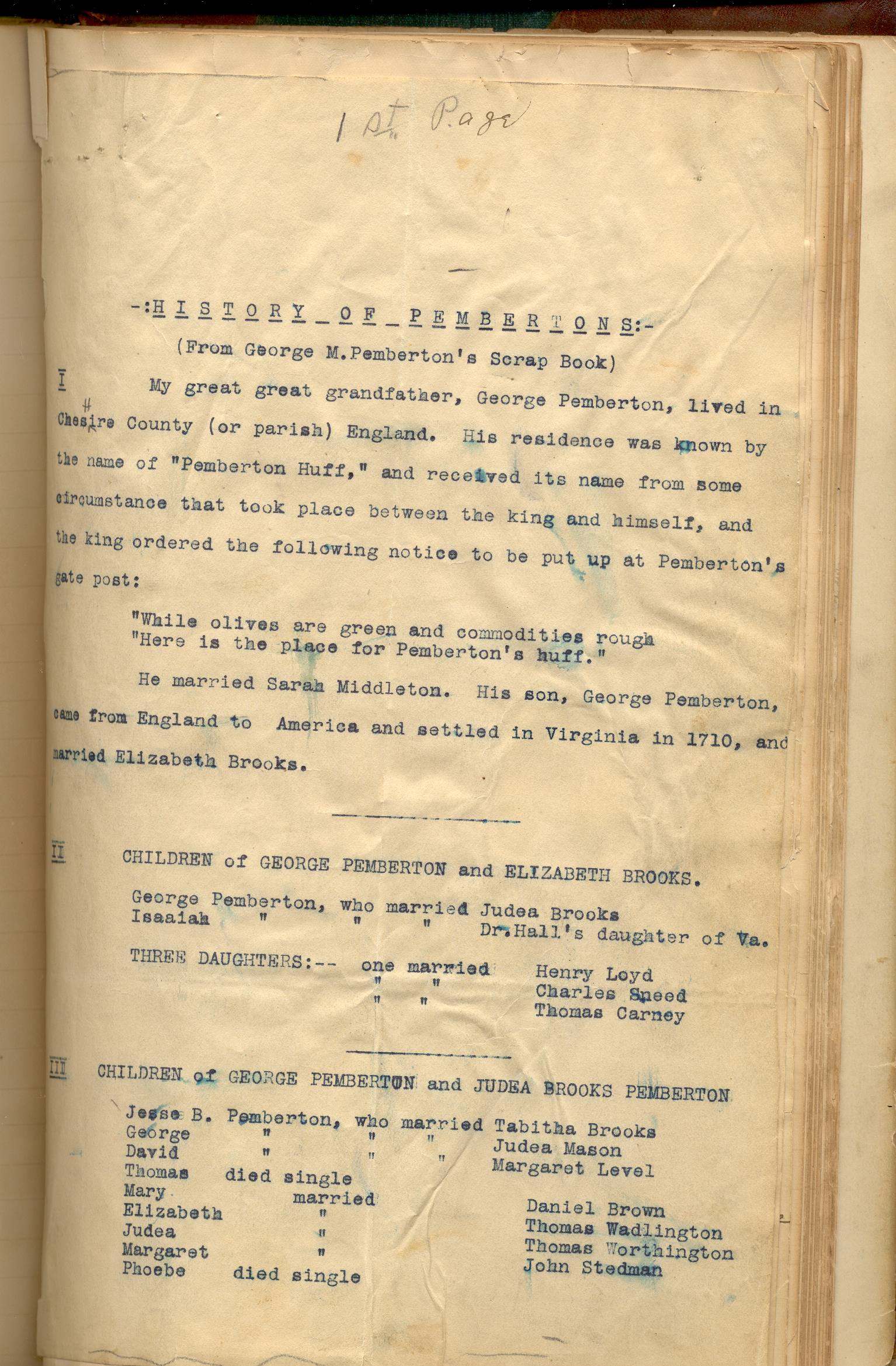 Pemberton of Cheshire King Charles II’s Poem? Pemberton Family World Wide